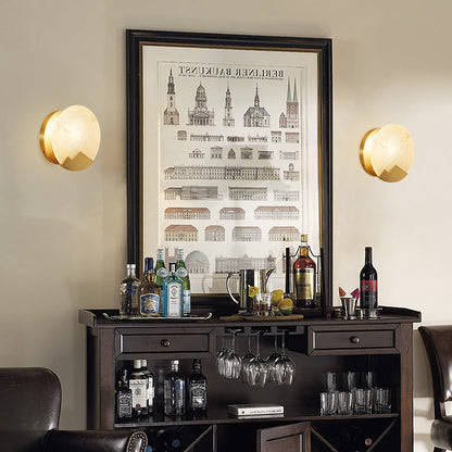 Applique murale LED chic scandinave – Lampe en marbre et laiton élégante avec luminosité réglable