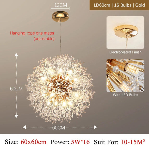 Elegant crystal LED chandelier – Stylish chrome finish with G9 lighting