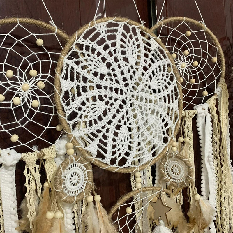 Exquisite set of 5 handmade bohemian dreamcatchers – Add elegance and tranquility to your space