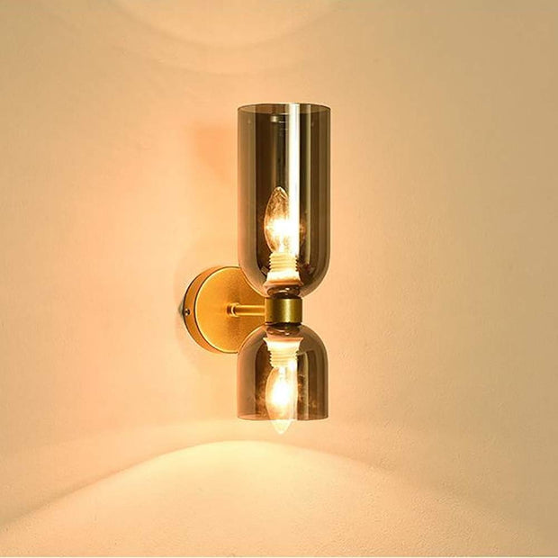 Elegant double-headed LED glass wall sconce - A chic touch with eco-friendly lighting