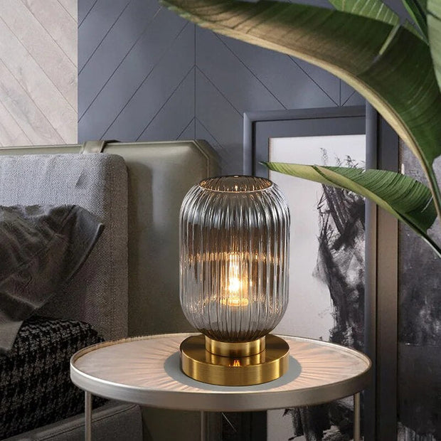 Elegant Nordic glass table lamp – Illuminate your space with modern elegance and a soft LED glow