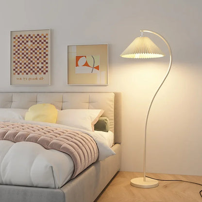 Elegant LED fabric floor lamp - Versatile foldable design with customizable lighting options