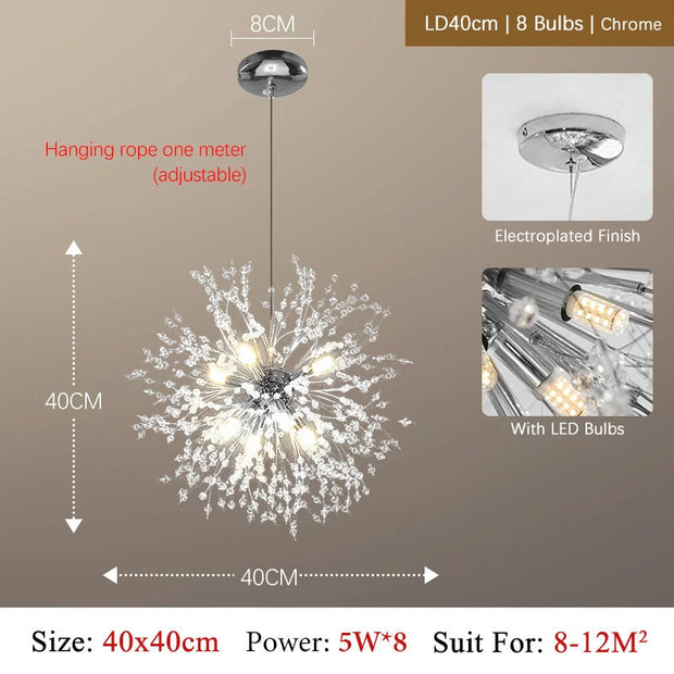 Elegant crystal LED chandelier – Stylish chrome finish with G9 lighting