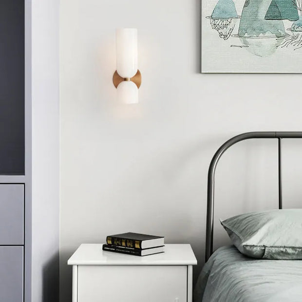 Elegant double-headed LED glass wall sconce - A chic touch with eco-friendly lighting