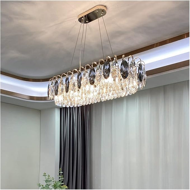 Elegant K9 crystal chandelier – Dazzling rose gold LED light with dimmable function (Available in different sizes)