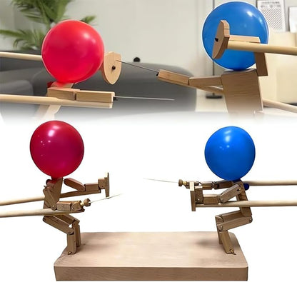 Jeu de Combat de Ballons Excitant – Ensemble de Marionnettes en Bois Engagé pour le Fun en Famille !