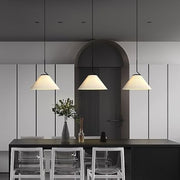 Scandinavian elegance: Cream fabric LED pendant light with Nordic pleated design