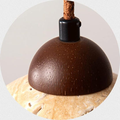 Elegante hanglamp van natuurlijk marmer – LED-wandlamp met een ontwerp dat hout en marmer combineert