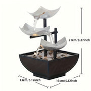 Compact LED tabletop fountain – Soothing cascade experience with enchanting ambient glow
