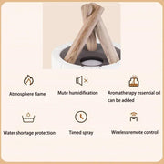 Versatile LED flame effect table lamp – Illuminating humidifier and aromatherapy diffuser in one device