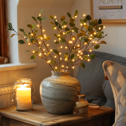 Fairy light garland in olive branches – Create a soothing natural atmosphere