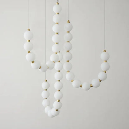 Exquisite Beaded Chandelier – Elegant LED Lighting in Metal and Acrylic (H65 cm)