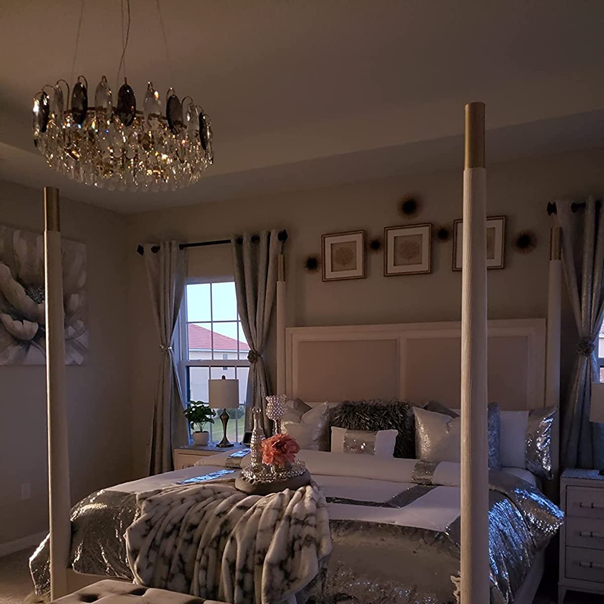 Chandelier en cristal K9 élégant – Éblouissante lumière LED rose gold avec fonction dimmable (Disponible en différentes tailles)