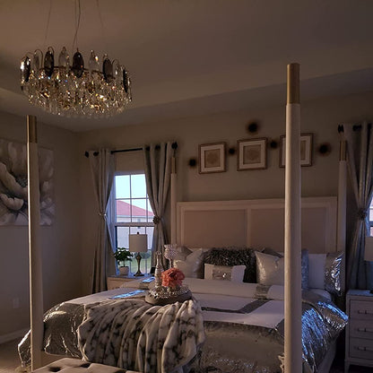 Chandelier en cristal K9 élégant – Éblouissante lumière LED rose gold avec fonction dimmable (Disponible en différentes tailles)