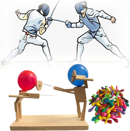 Jeu de Combat de Ballons Excitant – Ensemble de Marionnettes en Bois Engagé pour le Fun en Famille !