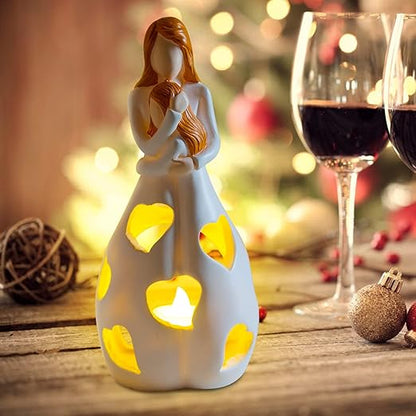 Lampe de table Romance Éternelle – Éclairage en résine beige élégant pour une ambiance cocooning