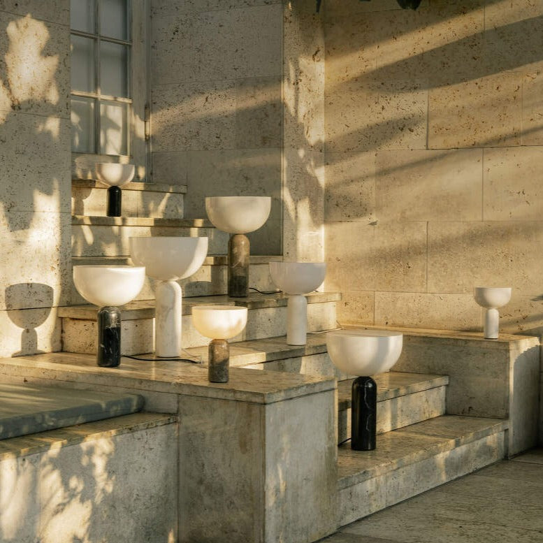 Lampe de table en marbre Raja - Éclairage de luxe sophistiqué avec un design en pierre naturelle exquise