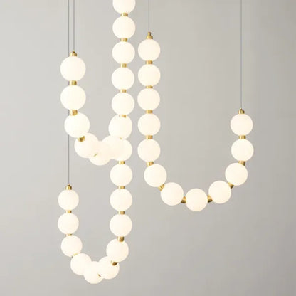 Exquisite Beaded Chandelier – Elegant LED Lighting in Metal and Acrylic (H65 cm)