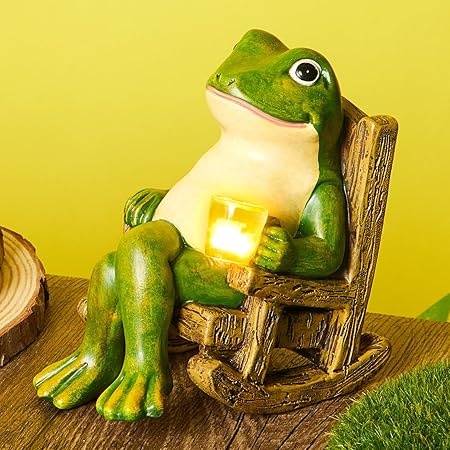 Enchanted LED Frog Statue – A Whimsical Outdoor Delight