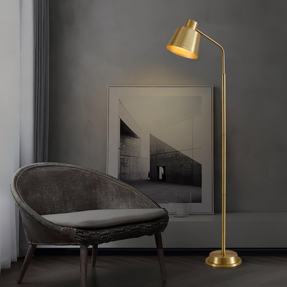 Lampadaire LED en laiton Zeid – Un mélange élégant de minimalisme et de sophistication moderne