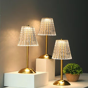 Elegant gold crystal LED table lamp - Touch control, wireless, and stylish design