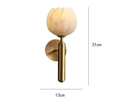 Elegant Pink Marble Wall Sconce – Stylish Marble and Copper Design with Integrated LED Lighting