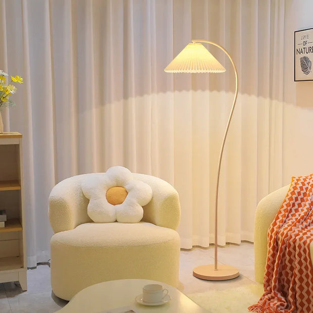 Elegant LED fabric floor lamp - Versatile foldable design with customizable lighting options