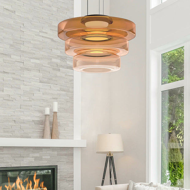 Superb glass pendant lamp in the shape of a moon – Chic and versatile indoor lighting