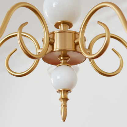 Chandelier en Verre et Laiton Vintage Intemporel - Élevez Votre Espace avec Élégance Classique