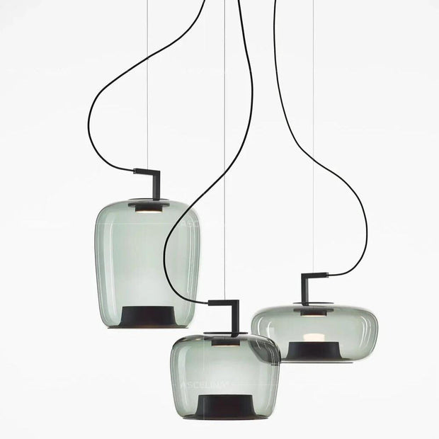 Modern Elegant LED Chandelier - Glass and Aluminum Design for Your Kitchen and Dining Room