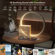 Elegant wooden touch control alarm clock lamp – Chic night light for your space