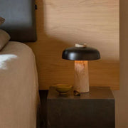 Wabi-Sabi Elegance: Natural Travertine Table Lamp for Peaceful Interiors