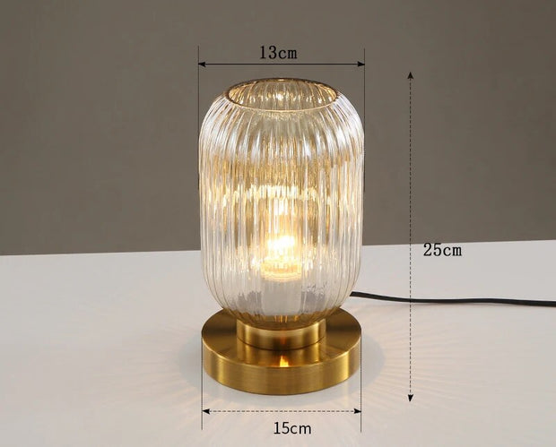 Elegant Nordic glass table lamp – Illuminate your space with modern elegance and a soft LED glow