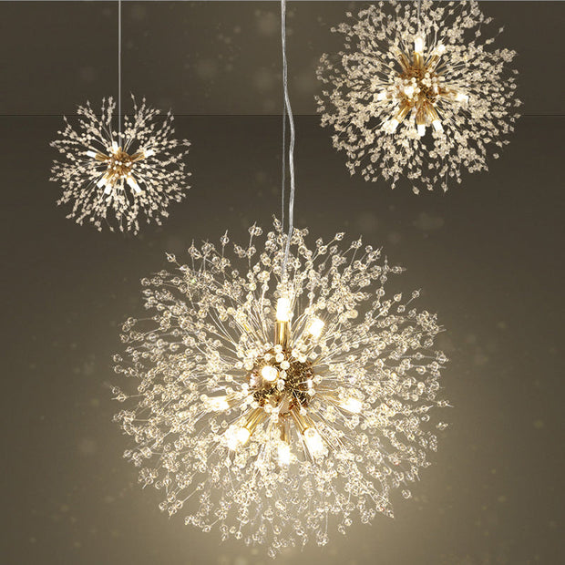 Enchanting dandelion-shaped LED crystal pendant – A chic accent for your living room and dining spaces