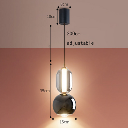 Suspension Scandinave Élégante – Lampe Minimaliste Élégante Fabriquée en Verre et Fer