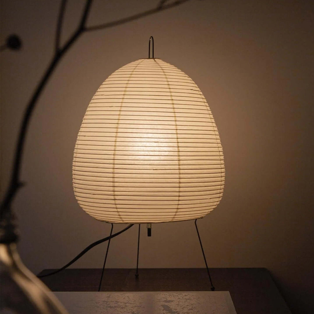 Lampe de table Akari exquise – Design en papier de mûrier et métal élégant