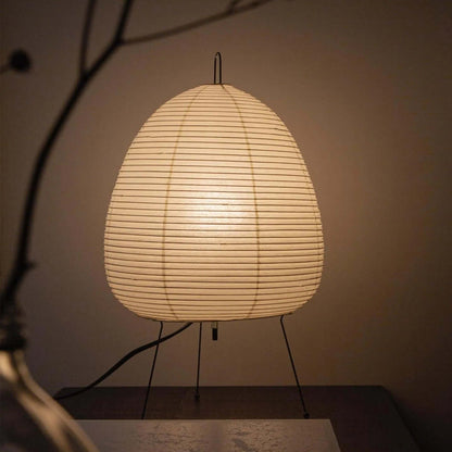 Lampe de table Akari exquise – Design en papier de mûrier et métal élégant