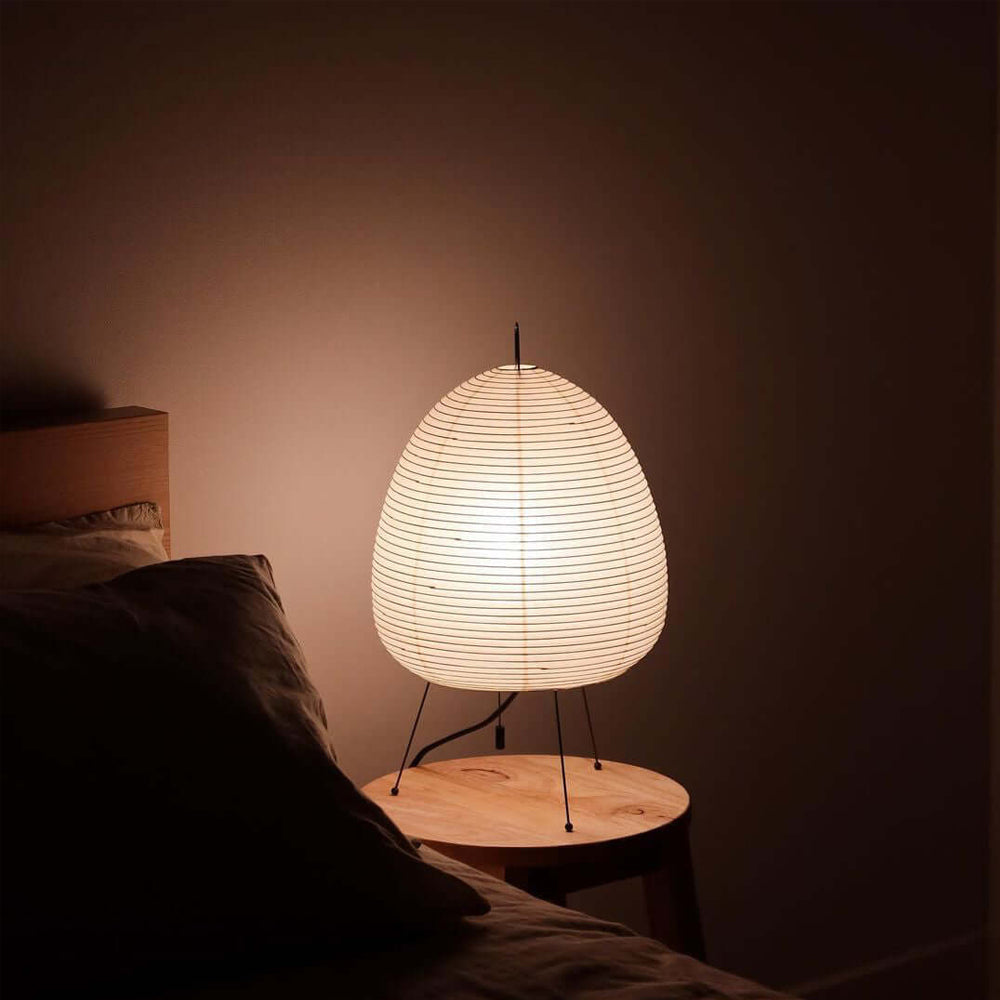 Lampe de table Akari exquise – Design en papier de mûrier et métal élégant