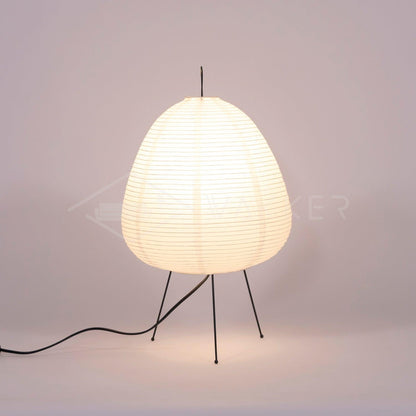 Lampe de table Akari exquise – Design en papier de mûrier et métal élégant