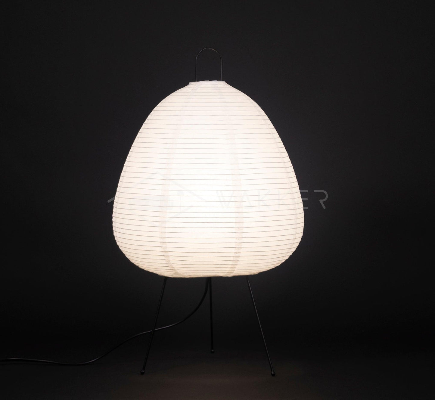 Lampe de table Akari exquise – Design en papier de mûrier et métal élégant