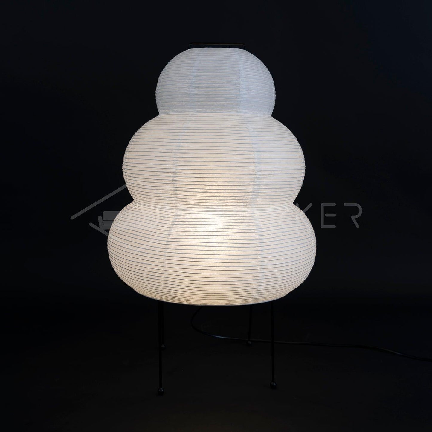 Lampe de table Akari exquise – Design en papier de mûrier et métal élégant