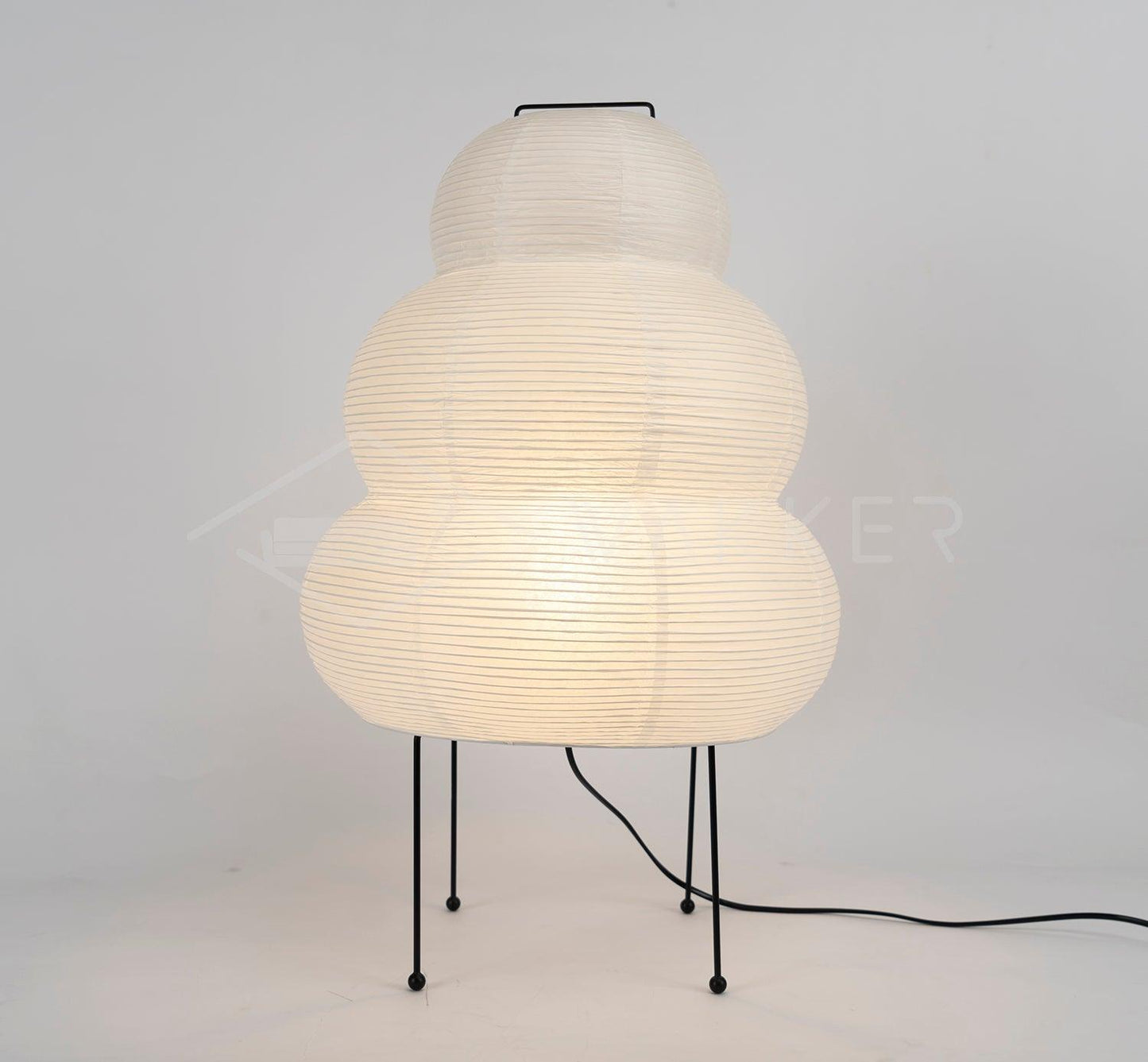 Lampe de table Akari exquise – Design en papier de mûrier et métal élégant