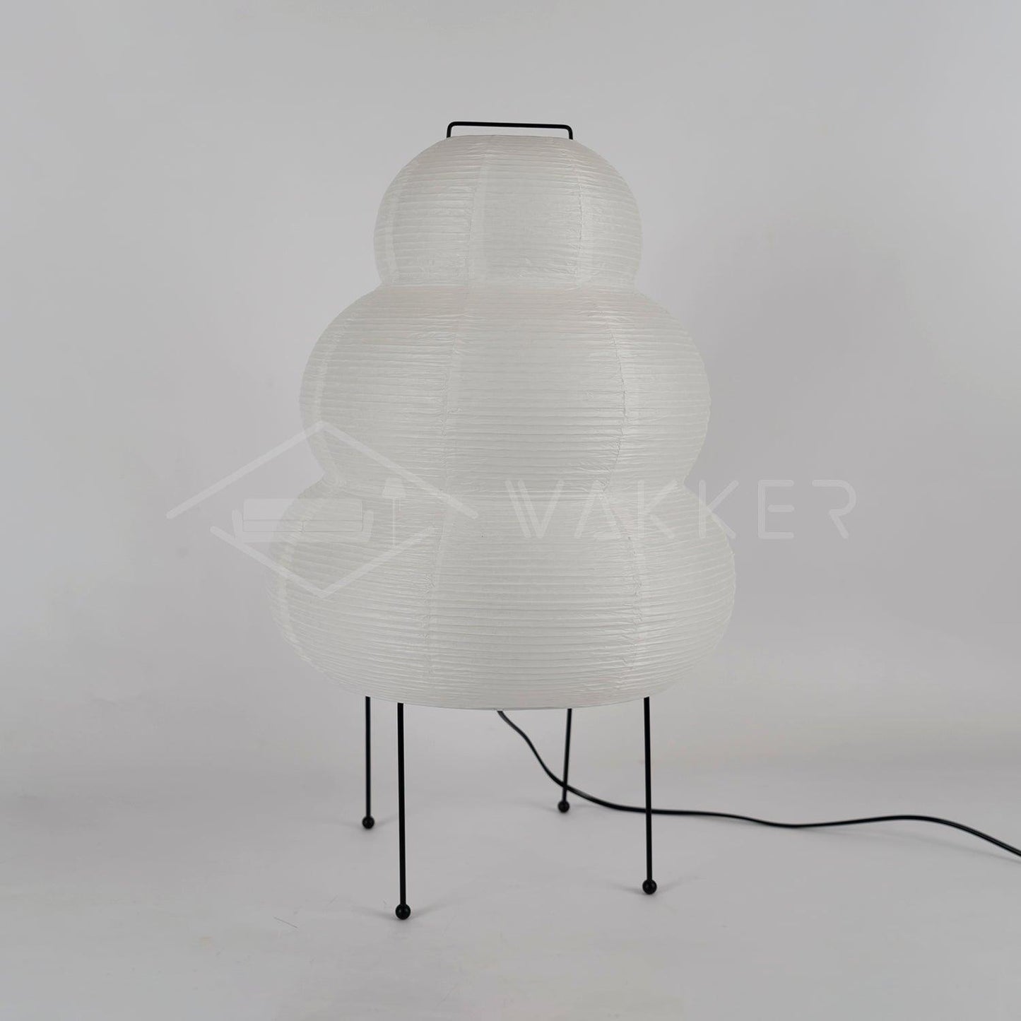 Lampe de table Akari exquise – Design en papier de mûrier et métal élégant