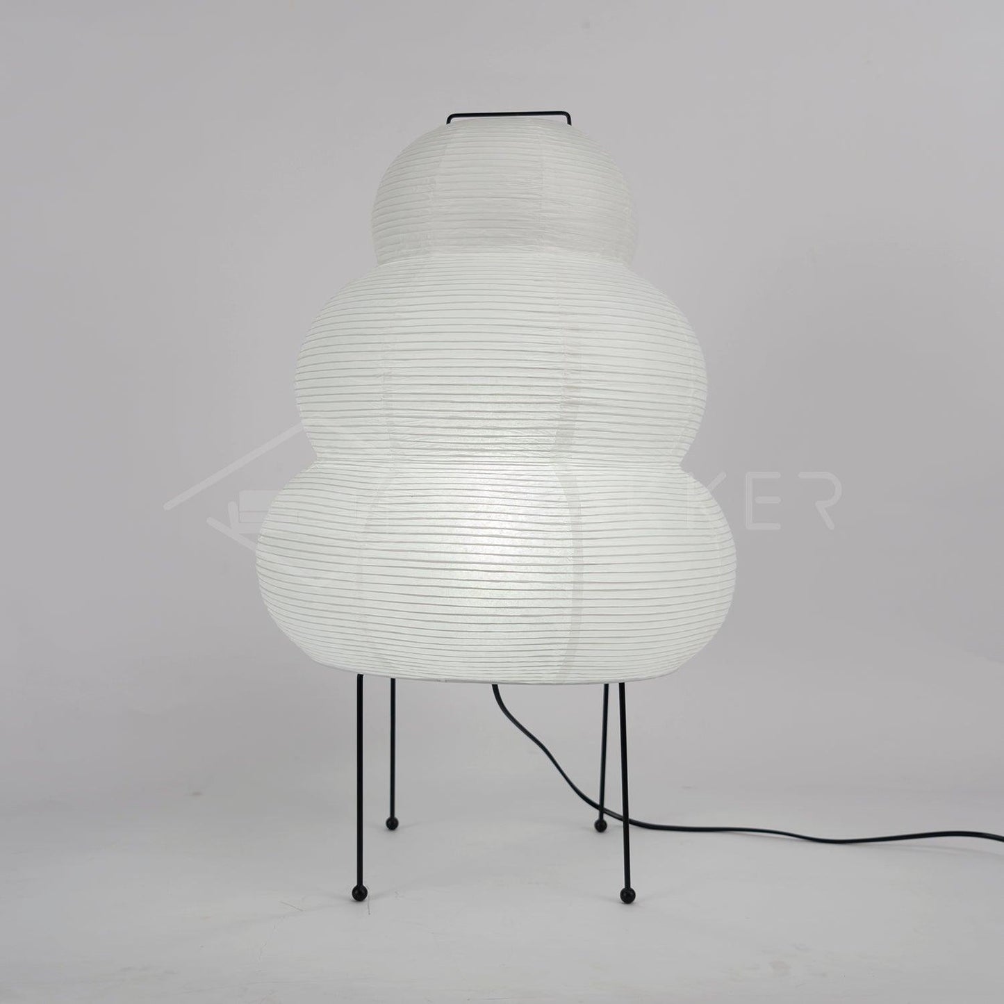 Lampe de table Akari exquise – Design en papier de mûrier et métal élégant