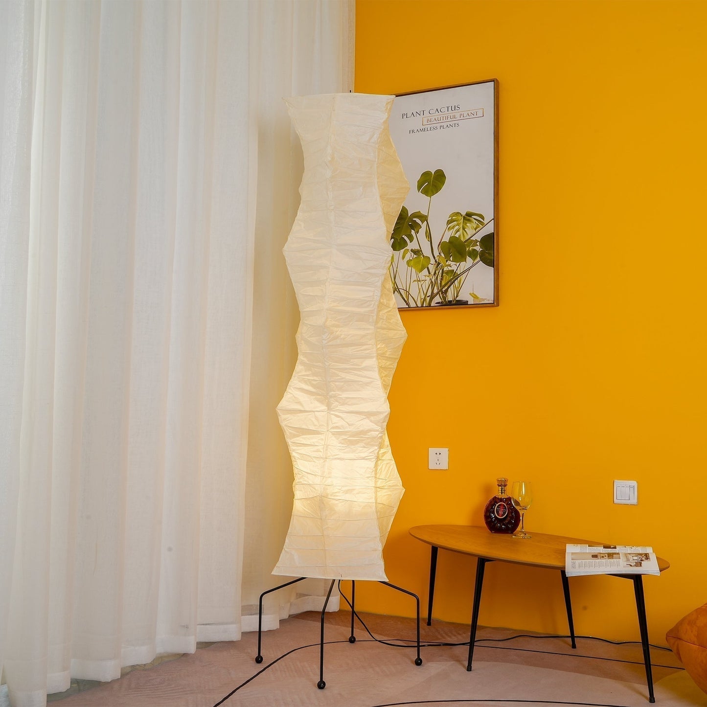 Lampadaire en papier de riz élégant – Éclairage sleek et stylé pour votre salon et votre chambre à coucher