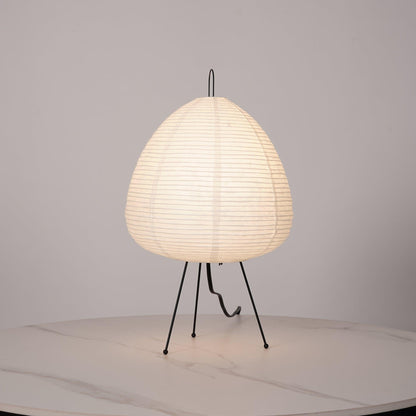 Lampe de table Akari exquise – Design en papier de mûrier et métal élégant