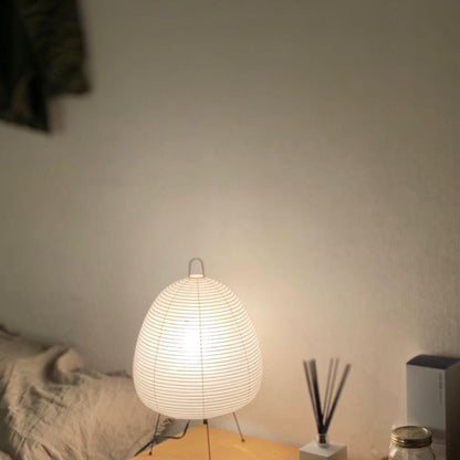 Lampe de table Akari exquise – Design en papier de mûrier et métal élégant
