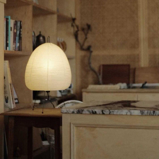 Exquisite Akari table lamp – Mulberry paper and elegant metal design