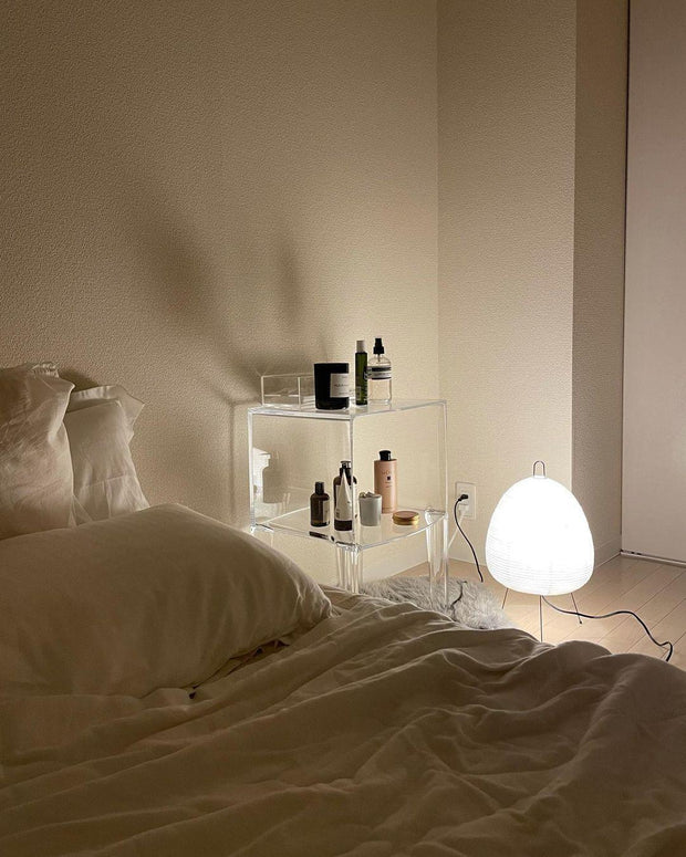 Exquisite Akari table lamp – Mulberry paper and elegant metal design