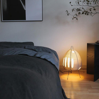 Lampe de table Akari exquise – Design en papier de mûrier et métal élégant